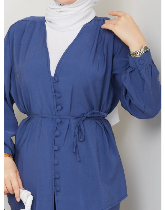 Düğme Detaylı Modal Takım