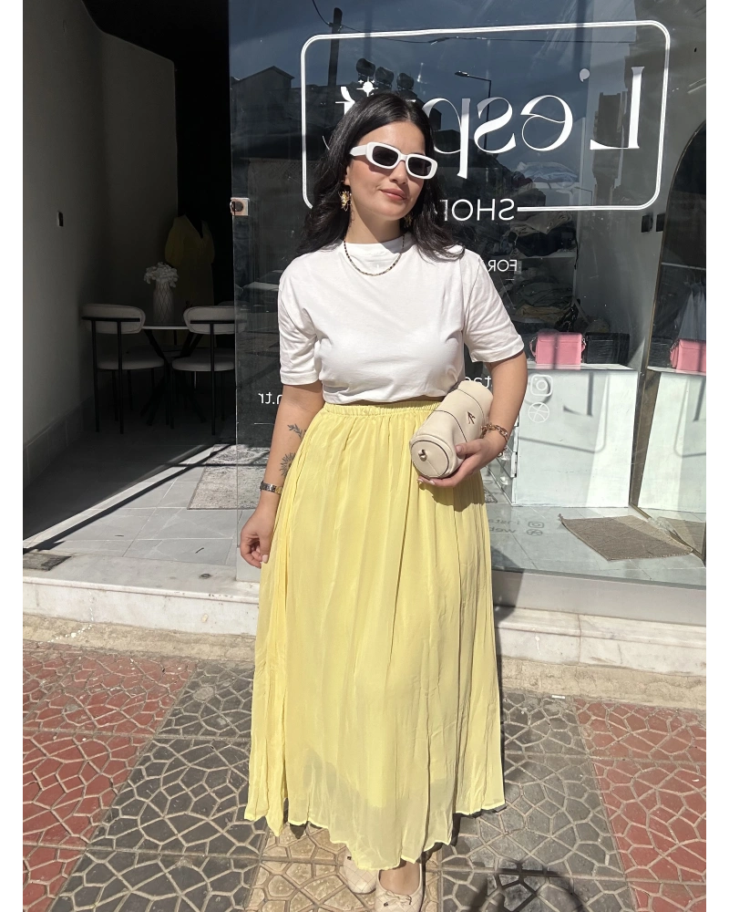Sarı Şifon Etek