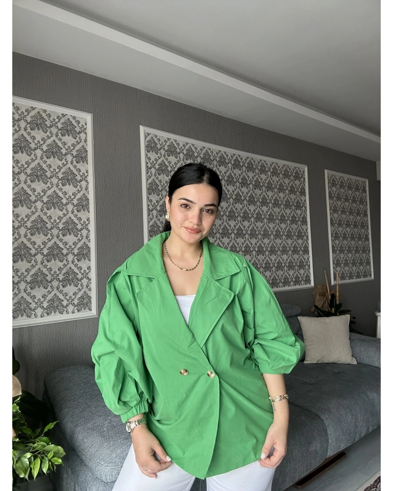 Yeşil Oversize Mevsimlik Ceket