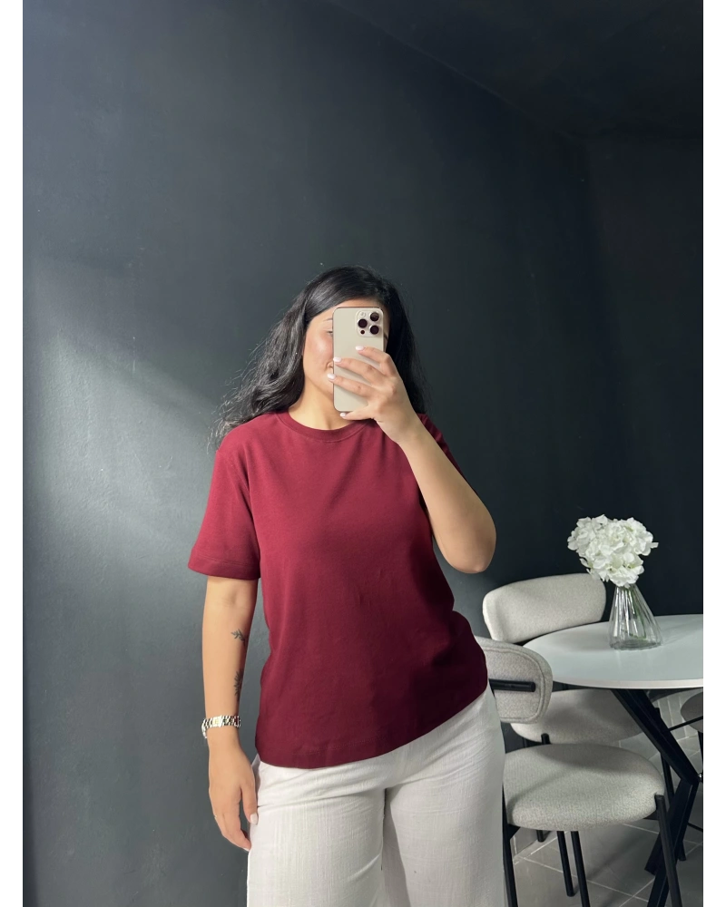Cos Marka Bordo Basic Tişört