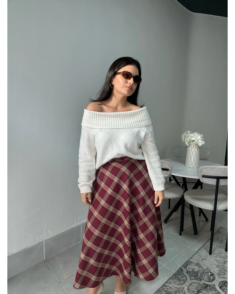 Kırmızı Ekose Etek