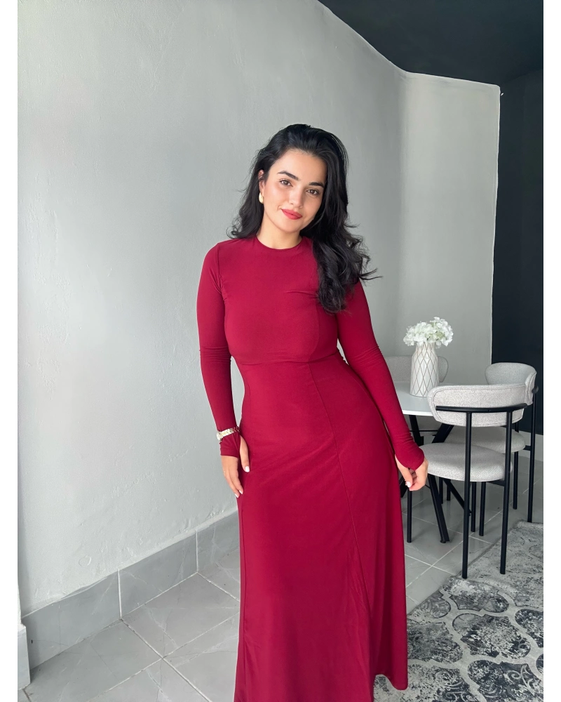 İspanyol Bordo Elbise