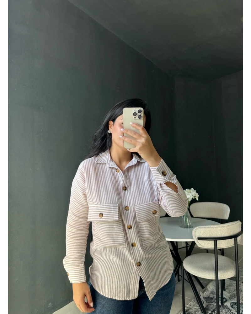 Kahverengi Çizgili Gömlek