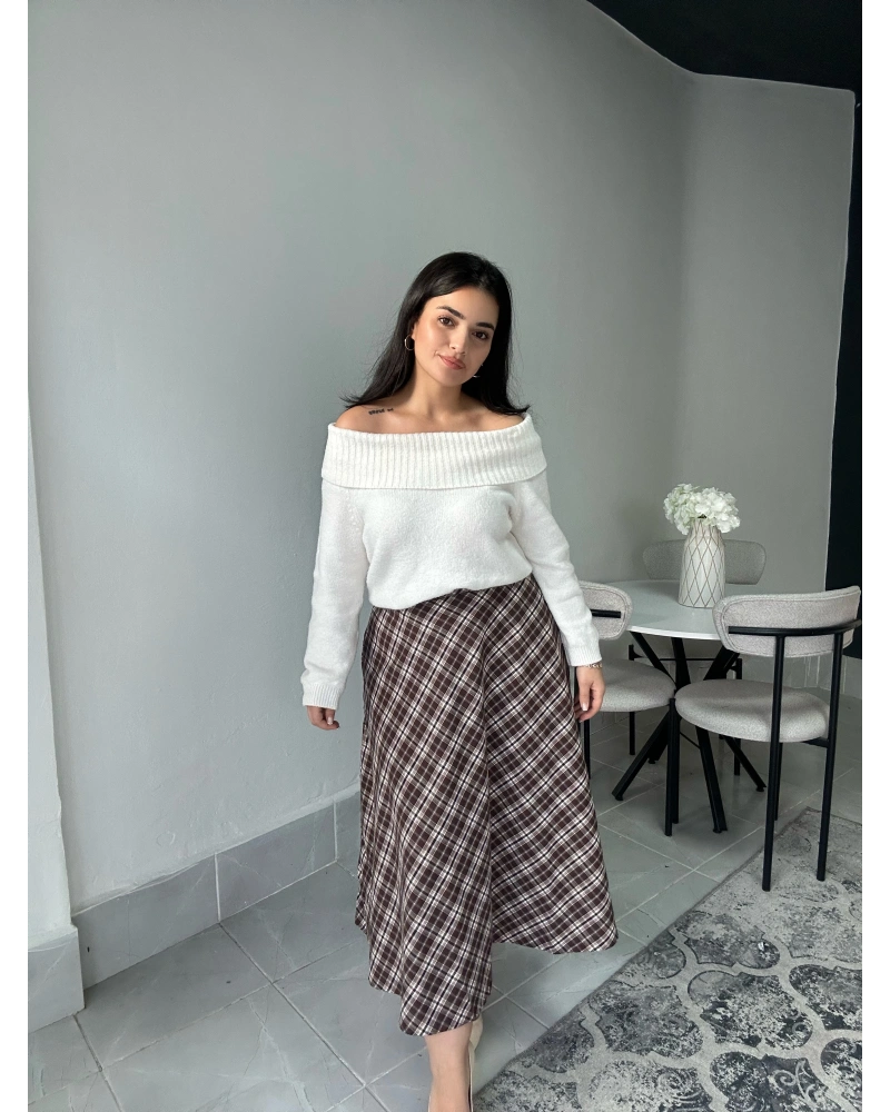 Kahverengi Ekose Etek