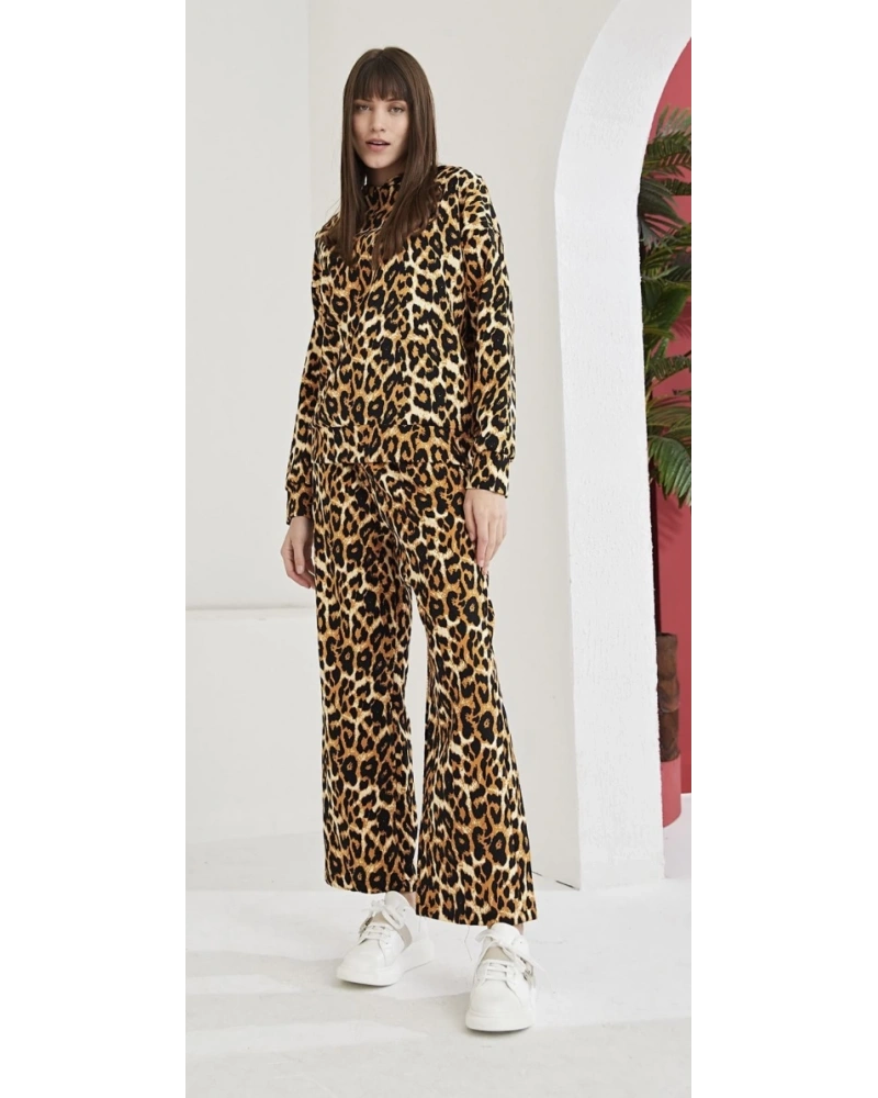 Leopar Desen İkili Takım