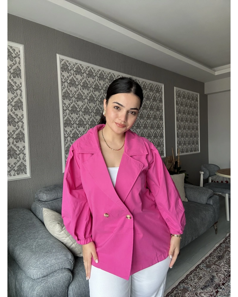 Pembe Oversize Mevsimlik Ceket