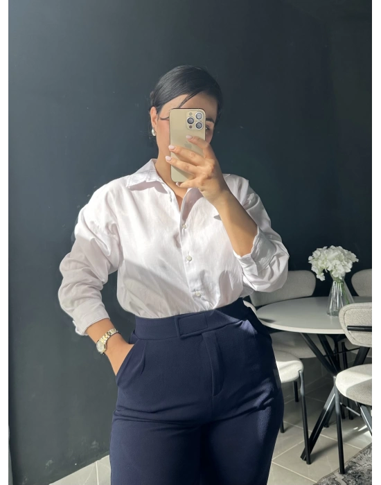 Lacivert Palazzo Pantolon