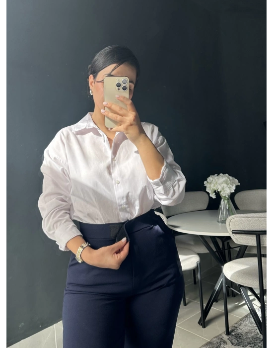 Lacivert Palazzo Pantolon