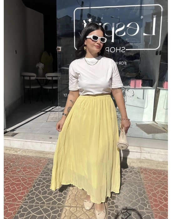 Sarı Şifon Etek