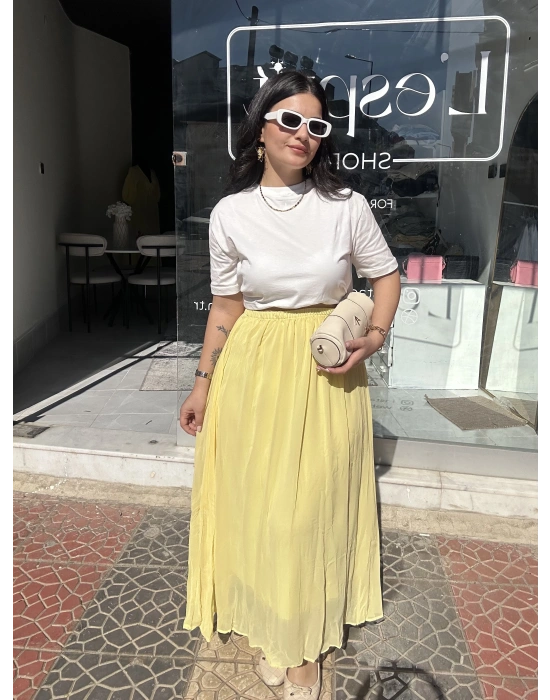 Sarı Şifon Etek