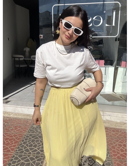 Sarı Şifon Etek