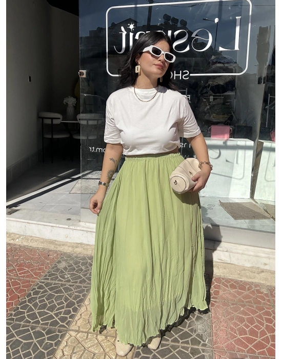 Yeşil Şifon Etek