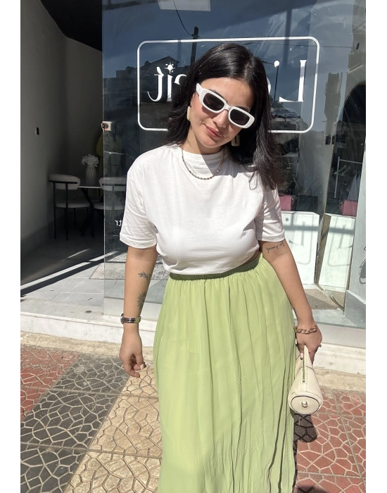 Yeşil Şifon Etek