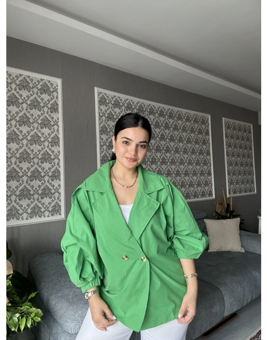 Yeşil Oversize Mevsimlik Ceket