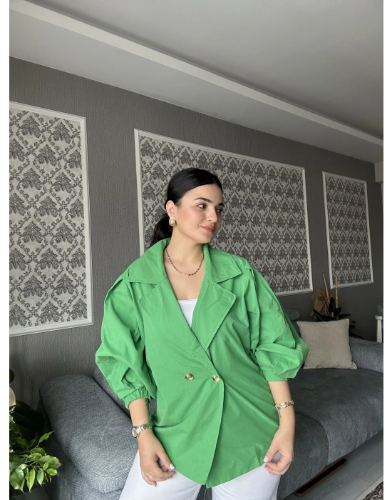 Yeşil Oversize Mevsimlik Ceket