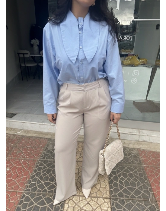 Bej palazzo pantolon