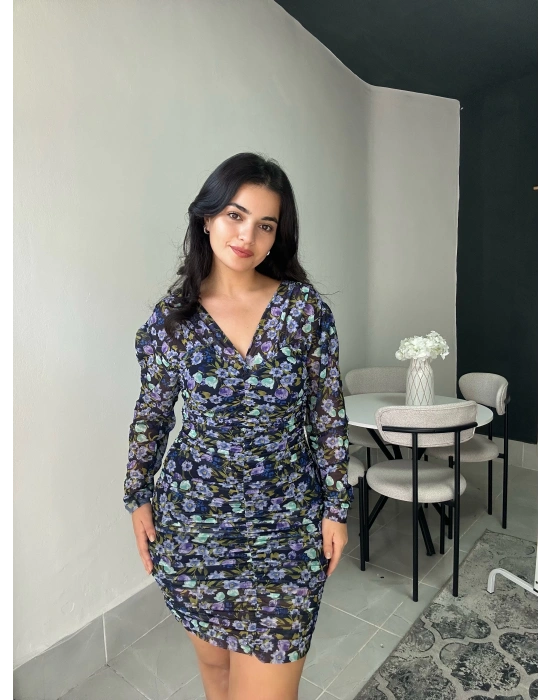 Çiçekli Şifon Elbise