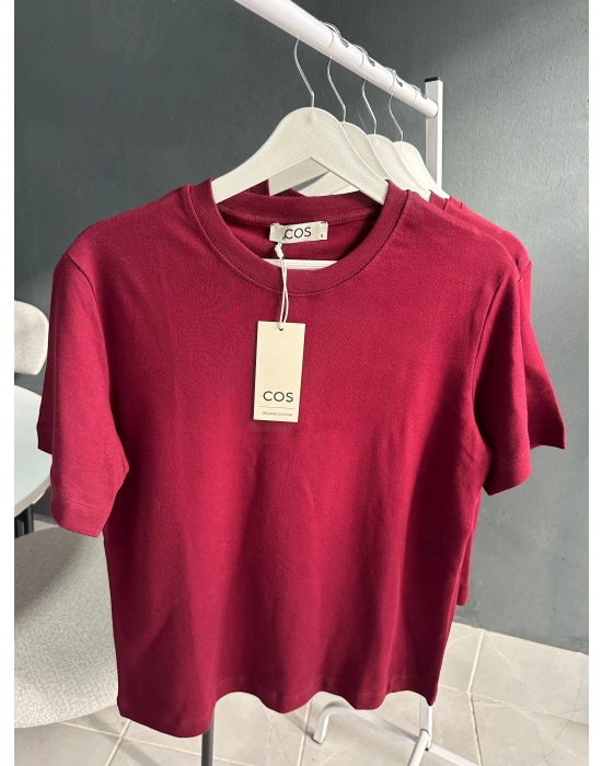 Cos Marka Bordo Basic Tişört
