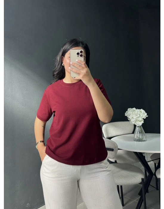 Cos Marka Bordo Basic Tişört