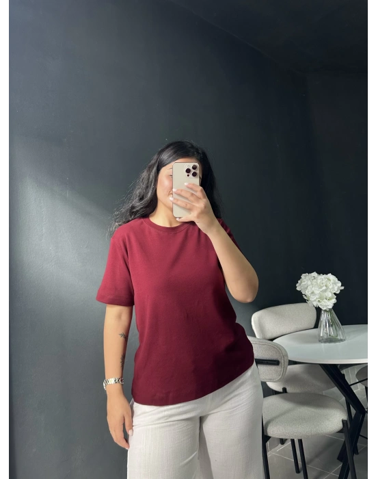 Cos Marka Bordo Basic Tişört