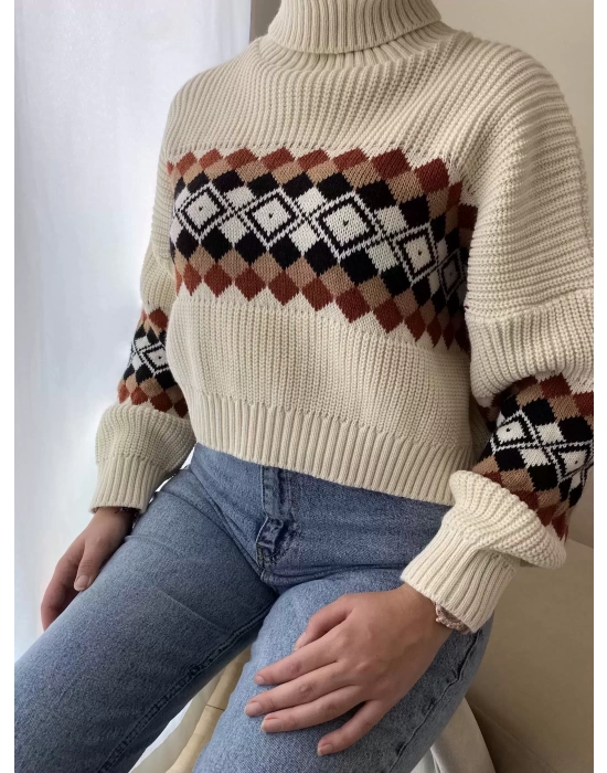 Desenli Boğazlı Kazak