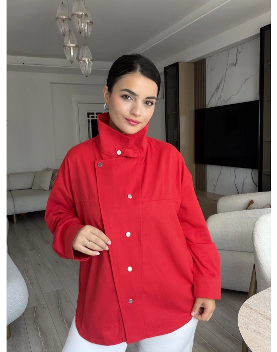Düğmeli Kırmızı Ceket