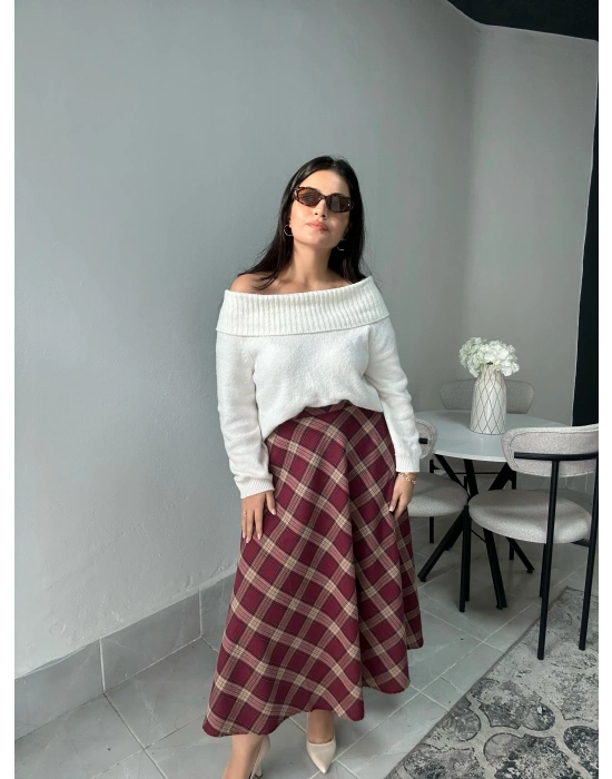 Kırmızı Ekose Etek