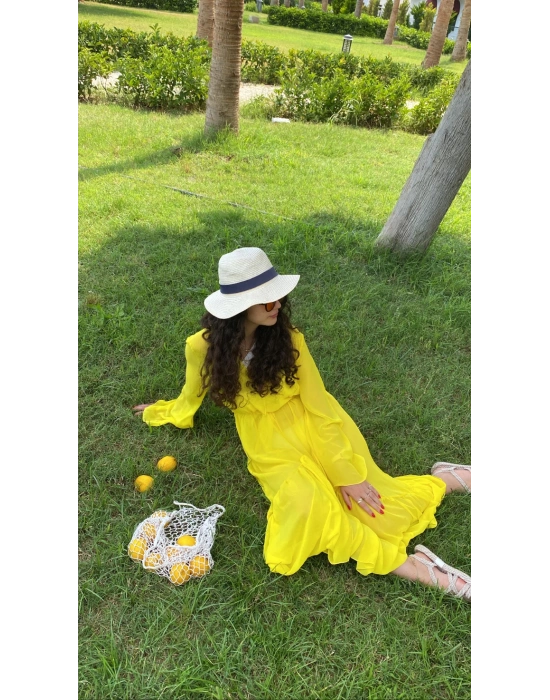 Fırfırlı Sarı Kimono