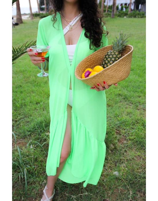 Fıstık Yeşili Kimono