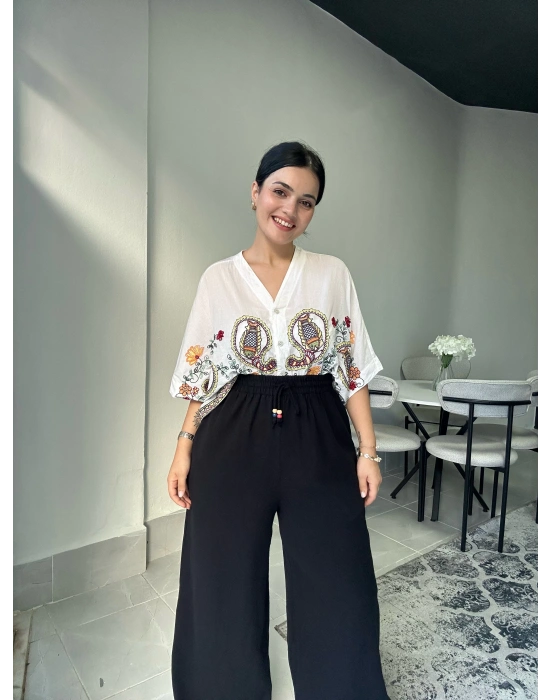 Ham Keten Siyah Pantolon