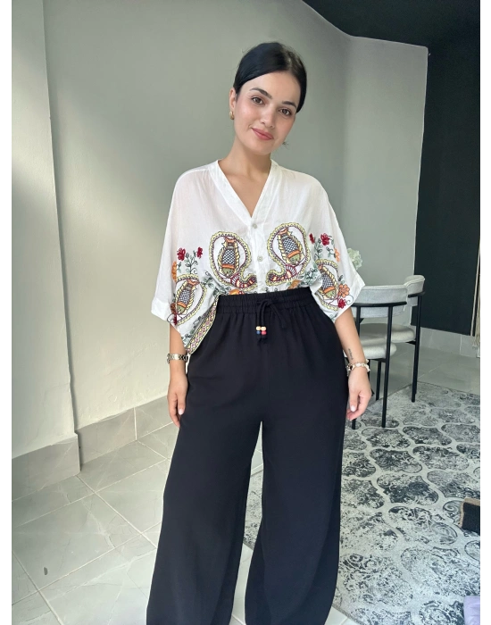 Ham Keten Siyah Pantolon