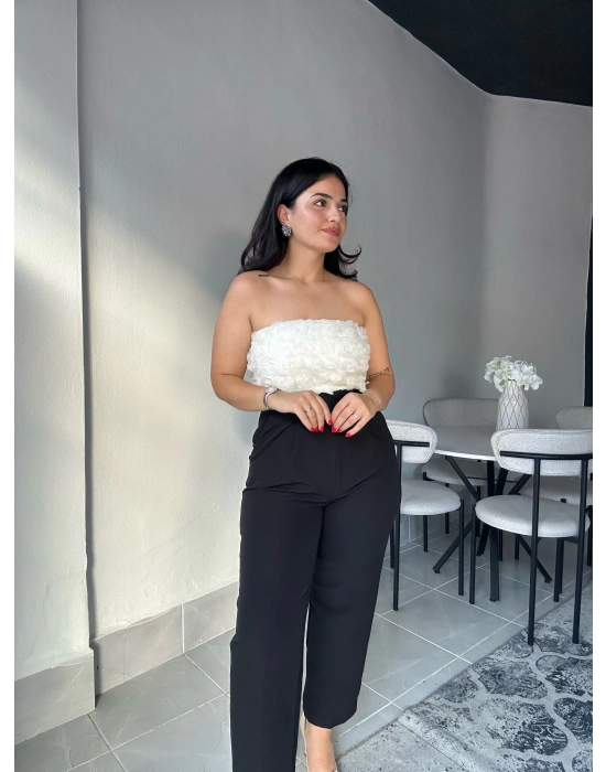 İşlemeli Premium Tulum