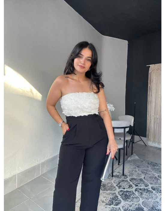 İşlemeli Premium Tulum