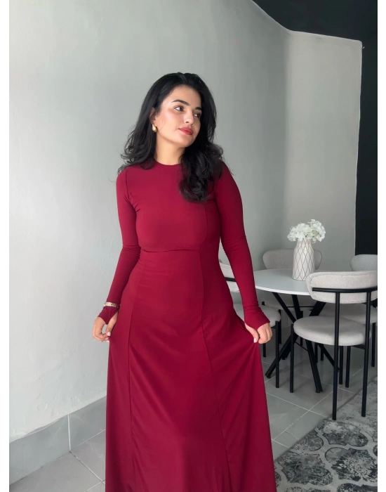 İspanyol Bordo Elbise
