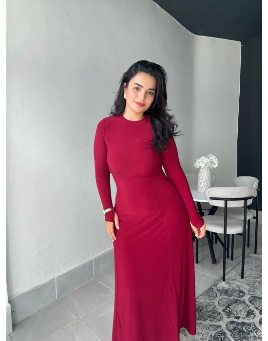 İspanyol Bordo Elbise