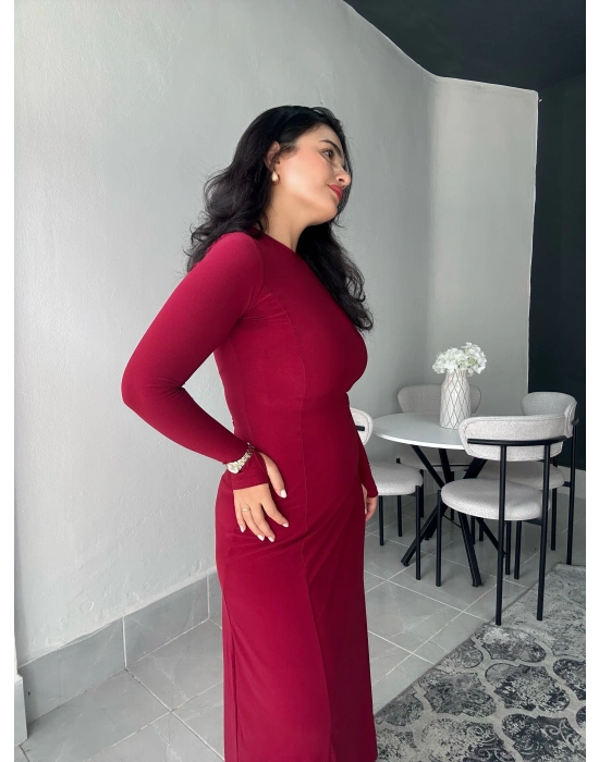 İspanyol Bordo Elbise