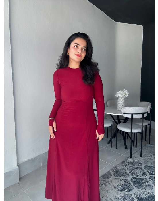 İspanyol Bordo Elbise