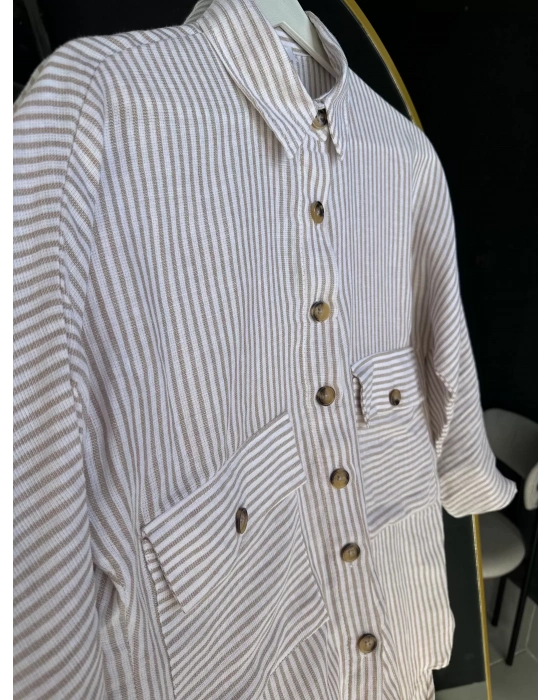 Kahverengi Çizgili Gömlek