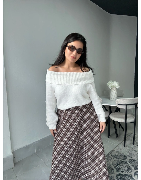 Kahverengi Ekose Etek