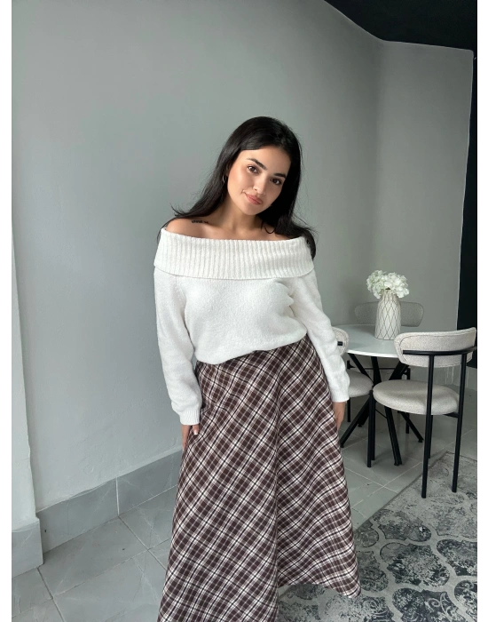 Kahverengi Ekose Etek