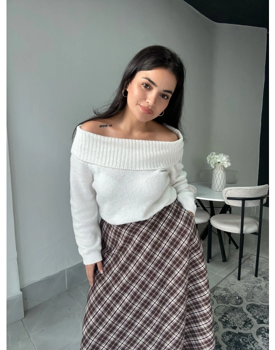 Kahverengi Ekose Etek