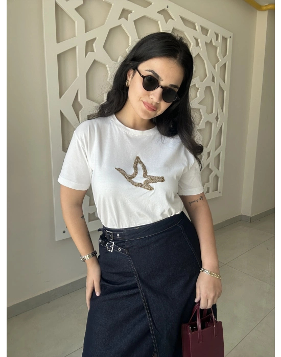Kemerli Denim Uzun Etek