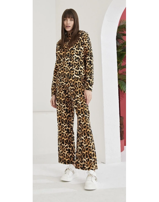 Leopar Desen İkili Takım