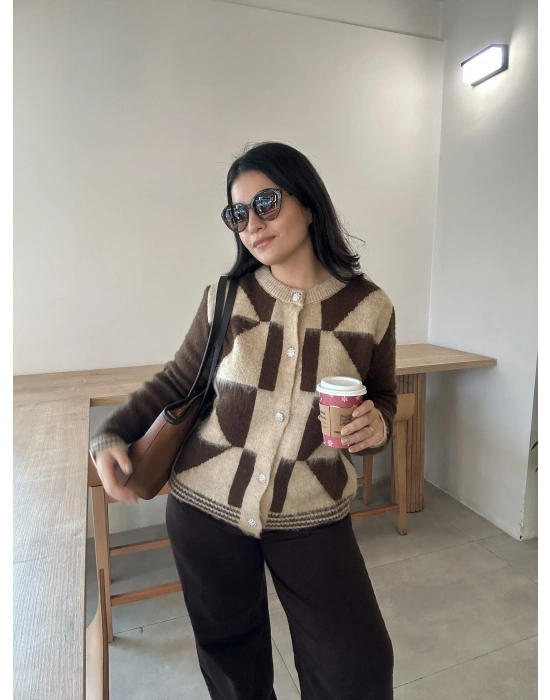 MassiDutti Desenli Triko Kazak