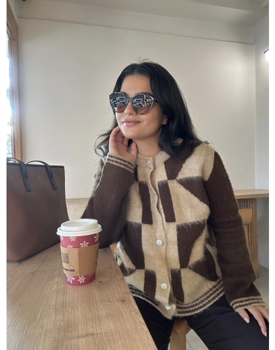 MassiDutti Desenli Triko Kazak