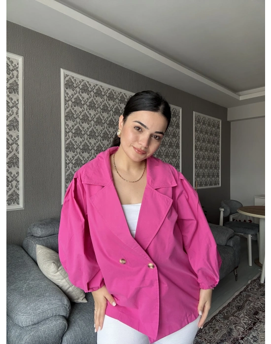 Pembe Oversize Mevsimlik Ceket