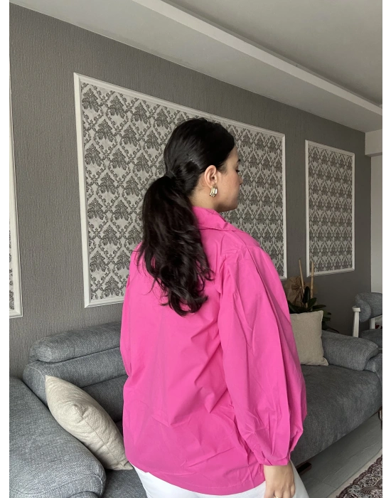 Pembe Oversize Mevsimlik Ceket