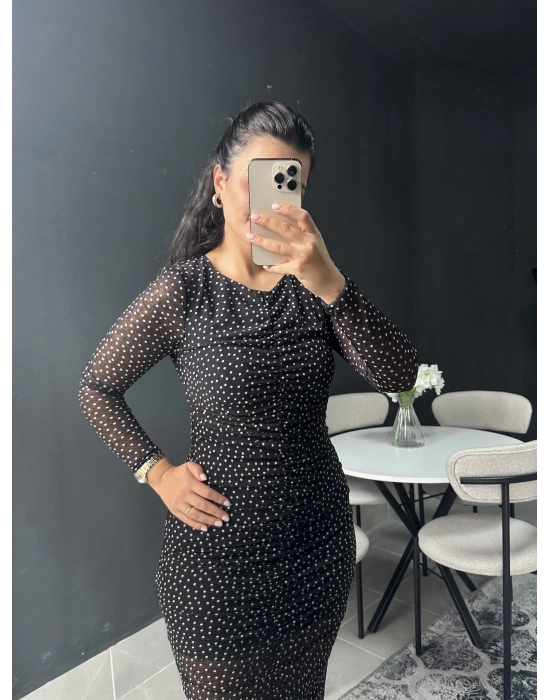 Puantiye Midi Elbise