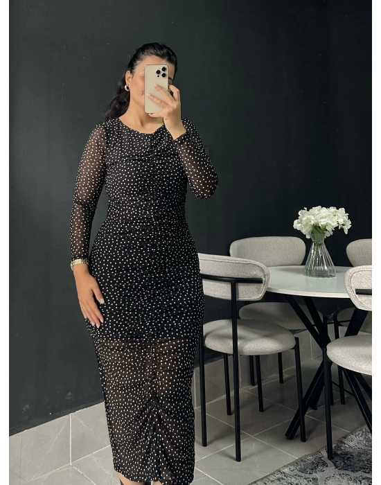 Puantiye Midi Elbise