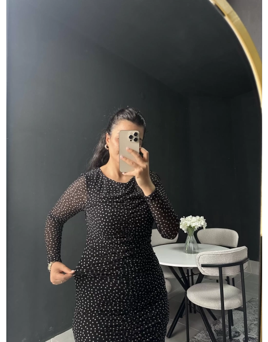 Puantiye Midi Elbise